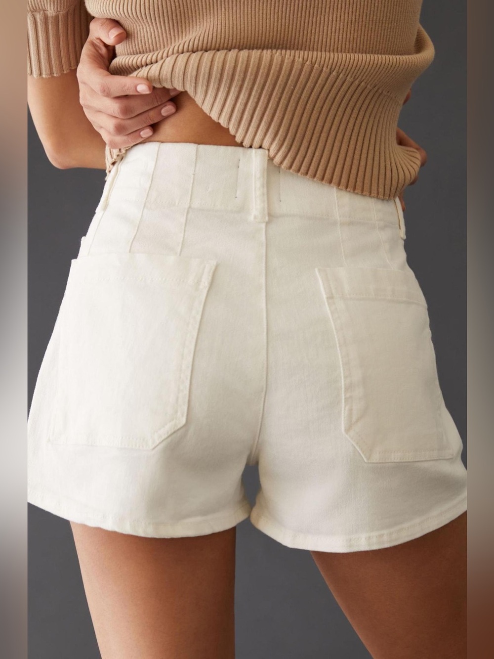 Anthropologie Maeve White Colette Denim Jean Shorts in Size 26 - Picture 3 of 10